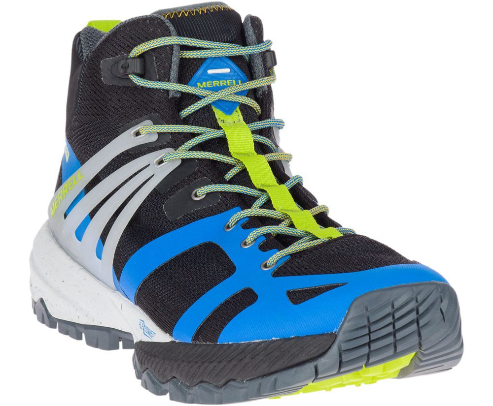 Merrell Hiking Boots Black/Blue/Green - MQM Ace Mid Waterproof - Mens 51IWHGCTJ